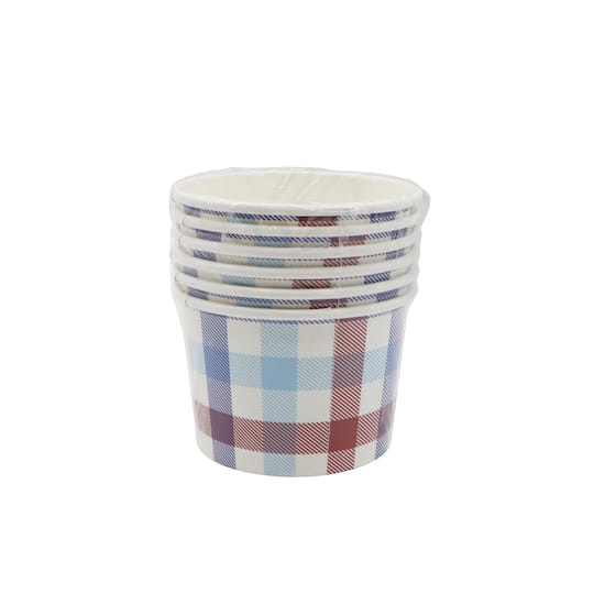 8oz. Small Plaid Paper Cups by Celebrate It&#x2122;, 6ct.